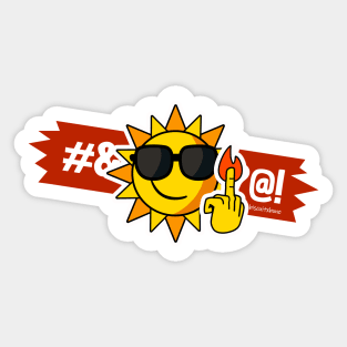 Middle Finger Funny Emoji Sun Sticker